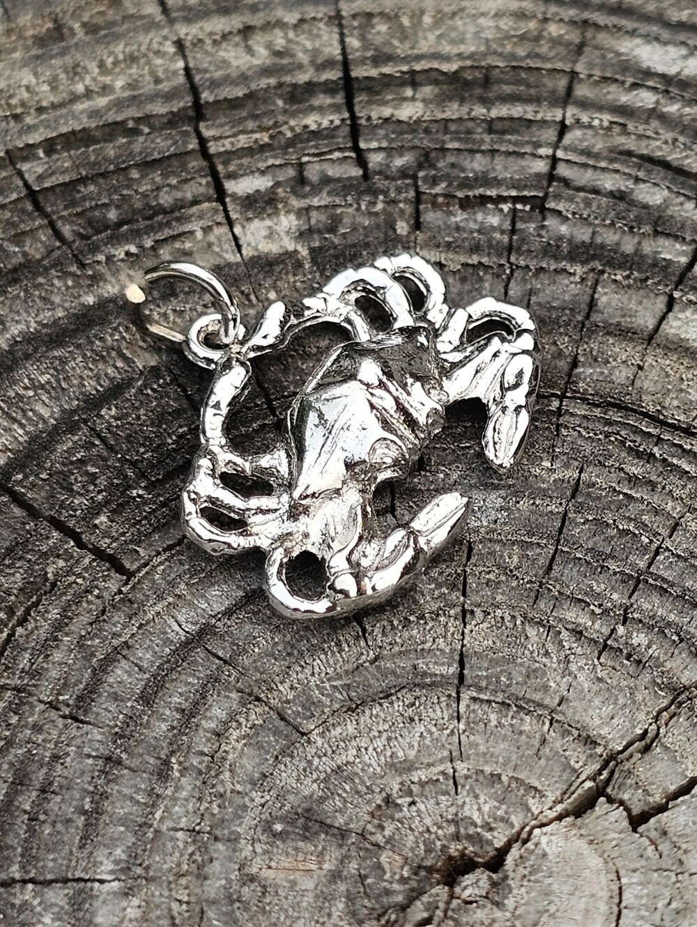 Vintage Crab Cancer Zodiac 3D Sterling Silver Charm
